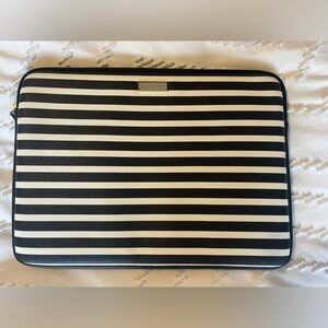 Kate Spade Laptop Case Sleeve Fits 13” Sleek Black And White Striped